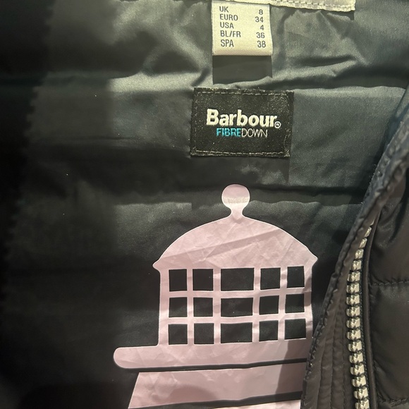 FLASH SALE! 
Barbour hooded Fibre Down Jacket in size 34/4 in Navy!!! - Picture 6 of 7